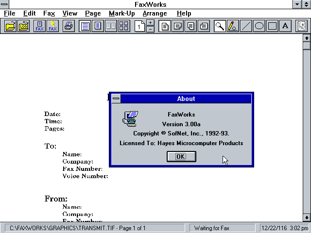 WinWorld: FaxWorks 3.x