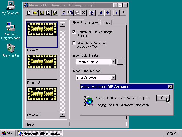 WinWorld: Microsoft GIF Animator 1.0