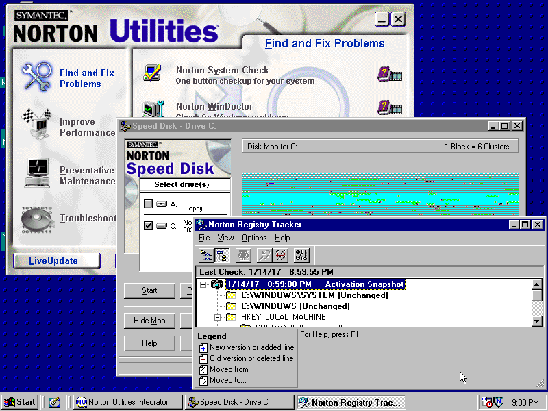 norton antivirussoftware namens Windows 98