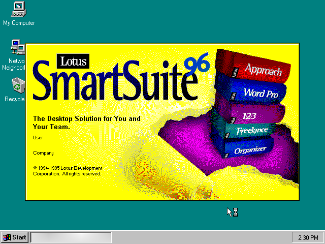 WinWorld: Lotus SmartSuite 96