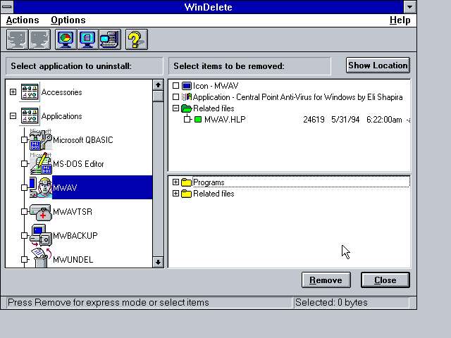 WinWorld: WinDelete 1.0a