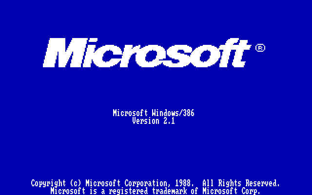 Microsoft Windows 2.1 386 - Splash