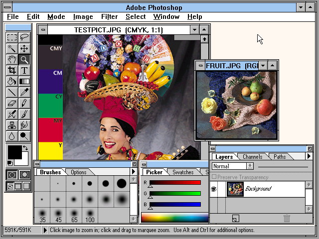 WinWorld: Screenshots for Photoshop 3.x
