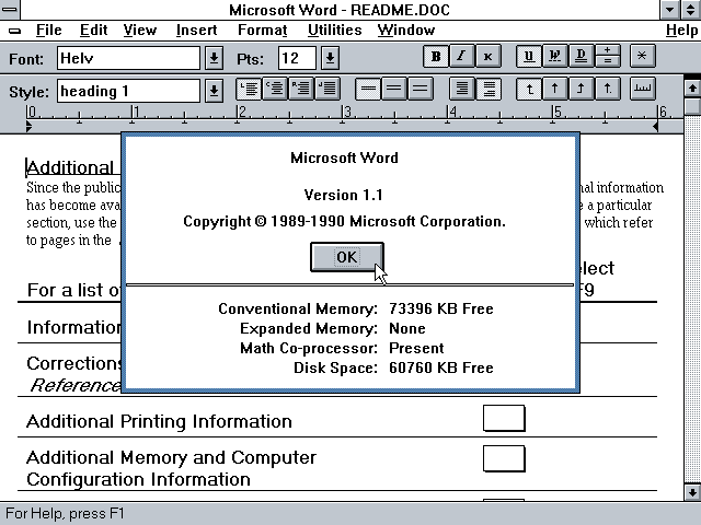 Microsoft Office 1.0 - Word