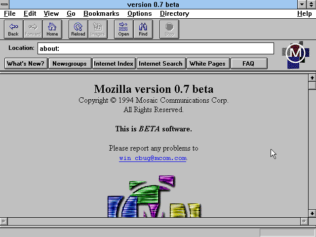 Netscape Navigator 0.7 Beta - Browse