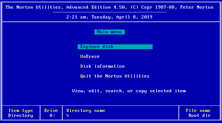Norton Utilities 4.5 - NU