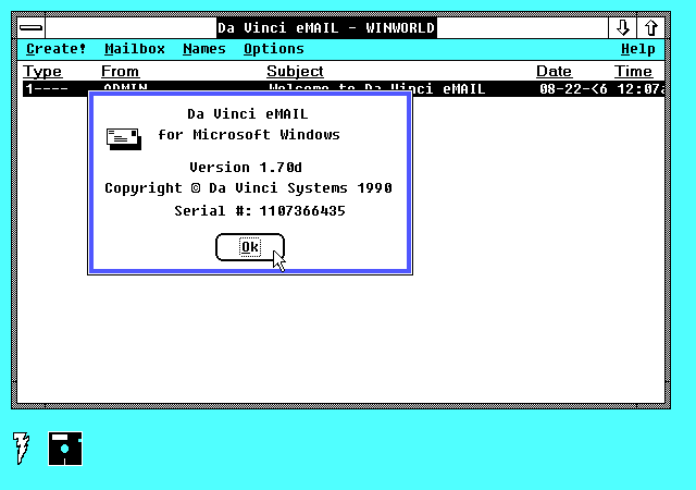 Da Vinci eMail 1.70d - About