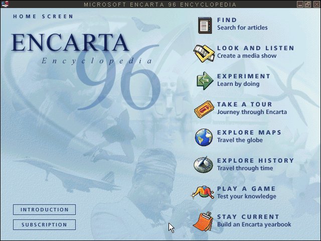 Microsoft Encarta 96 - Main