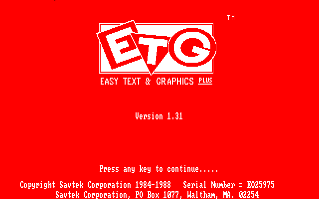 Easy Text and Graphics Plus 1.31 - Splash