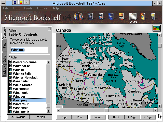 Microsoft Bookshelf 1994 - Atlas