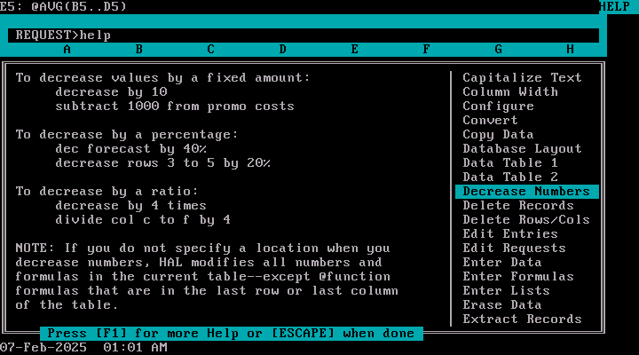 Lotus Hal 1.00 - Help