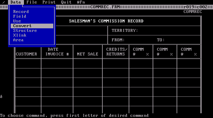 FormWorx 2.56 for DOS - Fill
