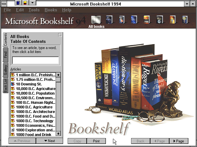 Microsoft Bookshelf 1994 - Main