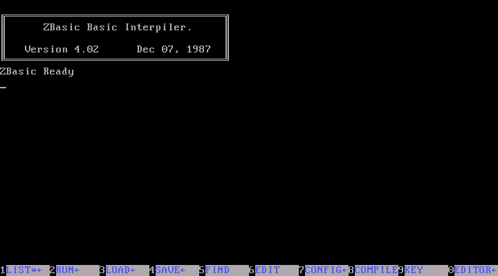ZBasic 4.02 - Start