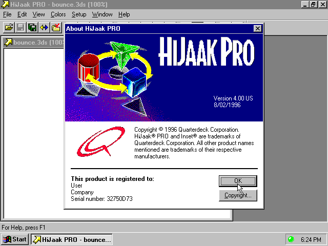 HiJaak Pro 4.0 - About