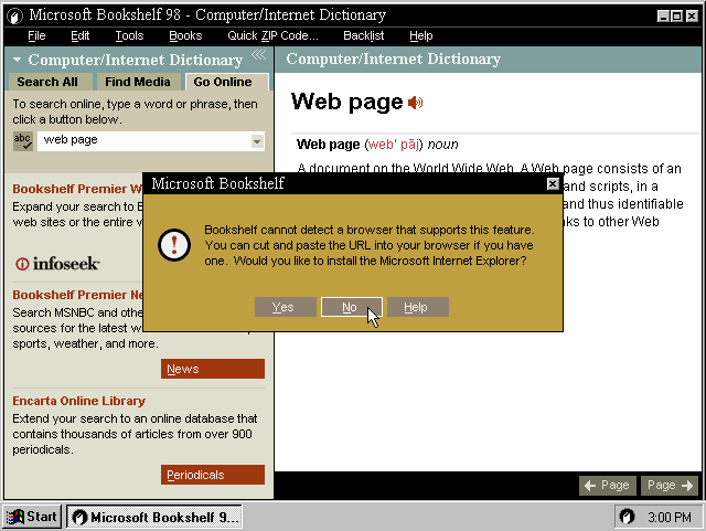 Microsoft Bookshelf 98 - Internet