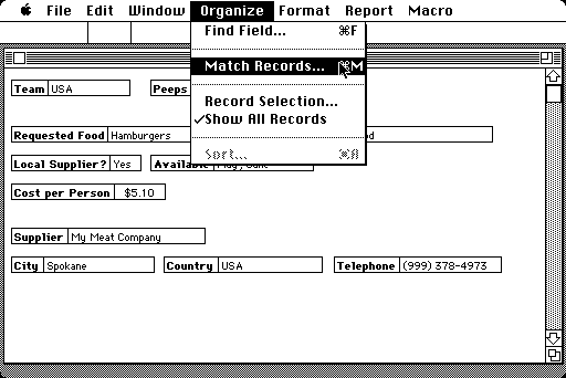 Microsoft Works 2.00a for Macintosh - Database