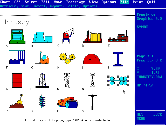 Freelance Graphics 4.0 for DOS - Symbols