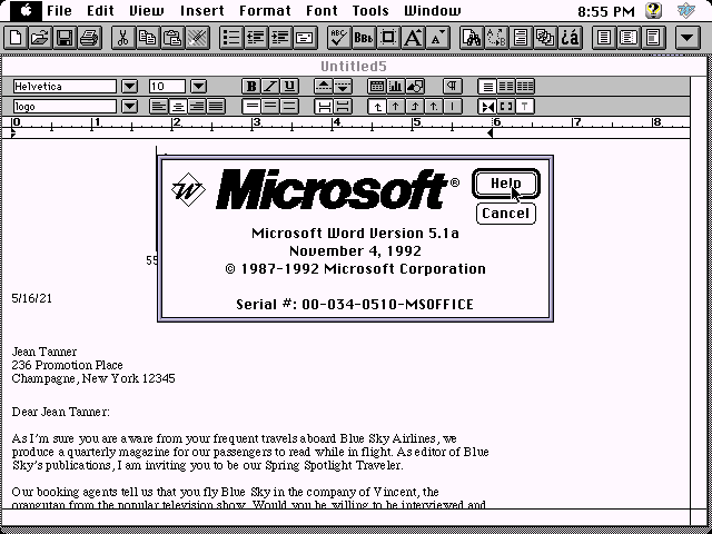 Microsoft Office 3.0 for Macintosh - Word 5.1a