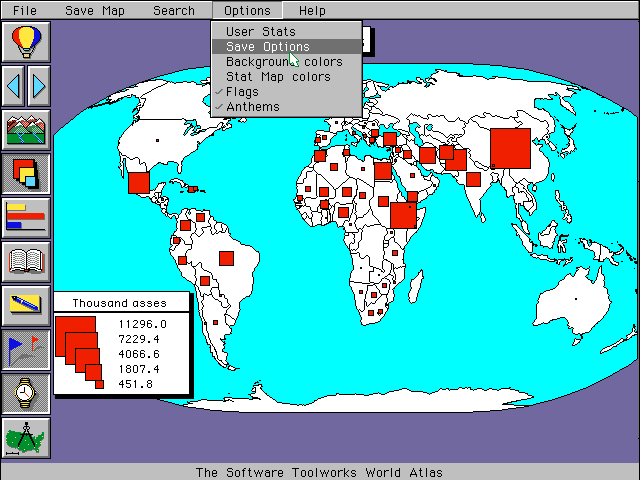 Software Toolworks World Atlas 3.0.0 for DOS - Stats