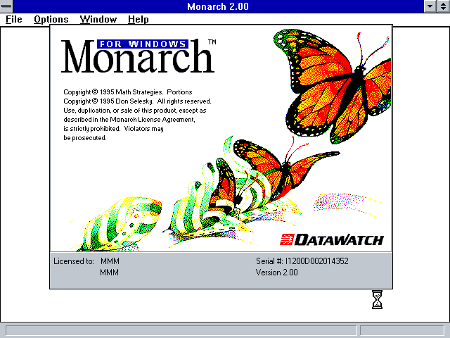 Monarch 2.0 for Windows - Splash