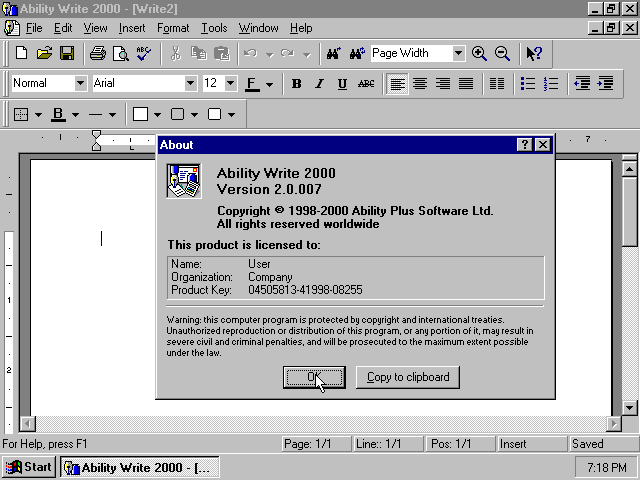 Ability Office 2000 for Windows - Write