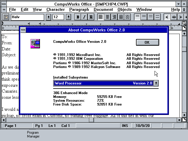 CompuWorks Office 2.0 - Word Processor