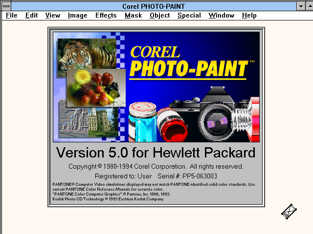 Corel Photo-Paint 5.0 - Splash