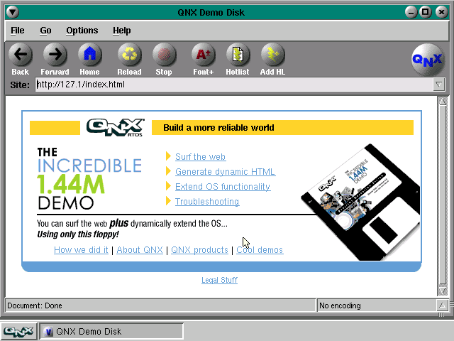 QNX 144mb Demo - About