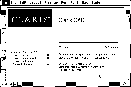 Claris CAD 1.0 - About
