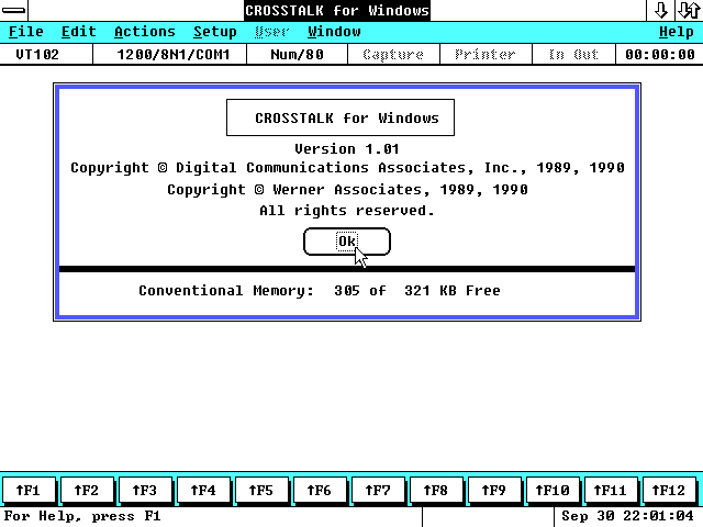 Crosstalk 1.01 for Windows - About