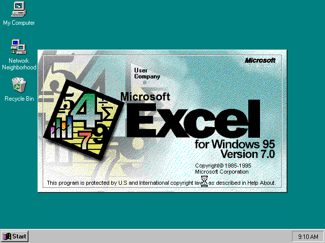 WinWorld: Microsoft Excel 95 (7.0)