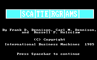 IBM Scattergrams 1.00 - Splash