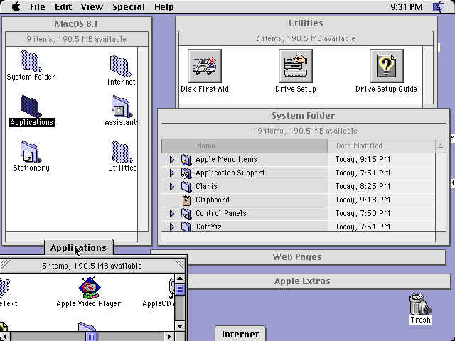 Mac OS 8.1 - Desktop