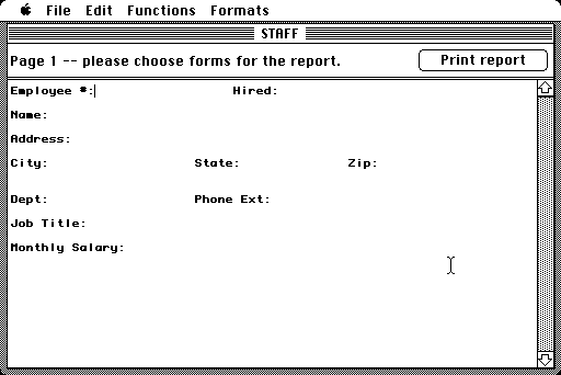 PFS File and Report for Macintosh - Report