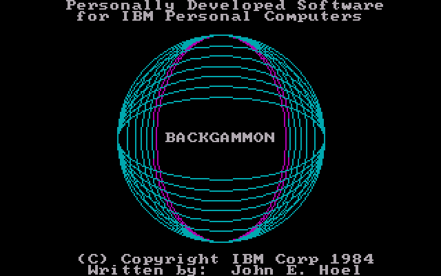 IBM Backgammon 1.00 - Splash