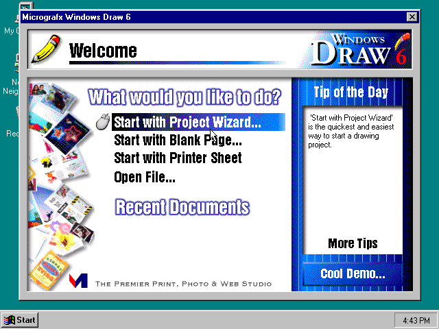 Micrografx Windows Draw 6 SE - Menu