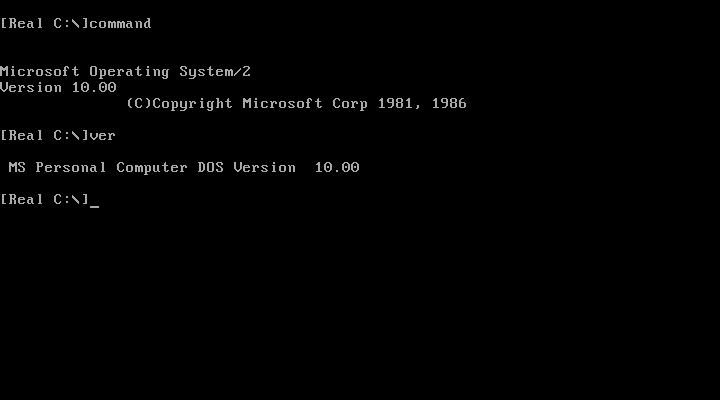 MS OS2 SDK 1.00 - DOS box