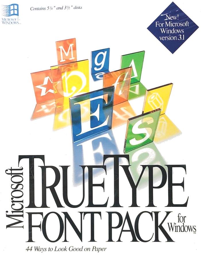 Microsoft TrueType Font Pack - Box