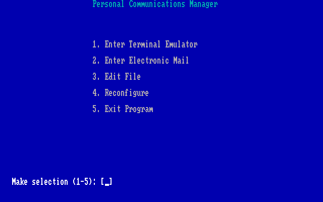 IBM Personal Communiciations Manager 1.00 - Menu