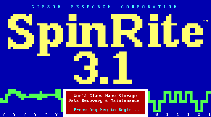 SpinRite 3.1 - Splash