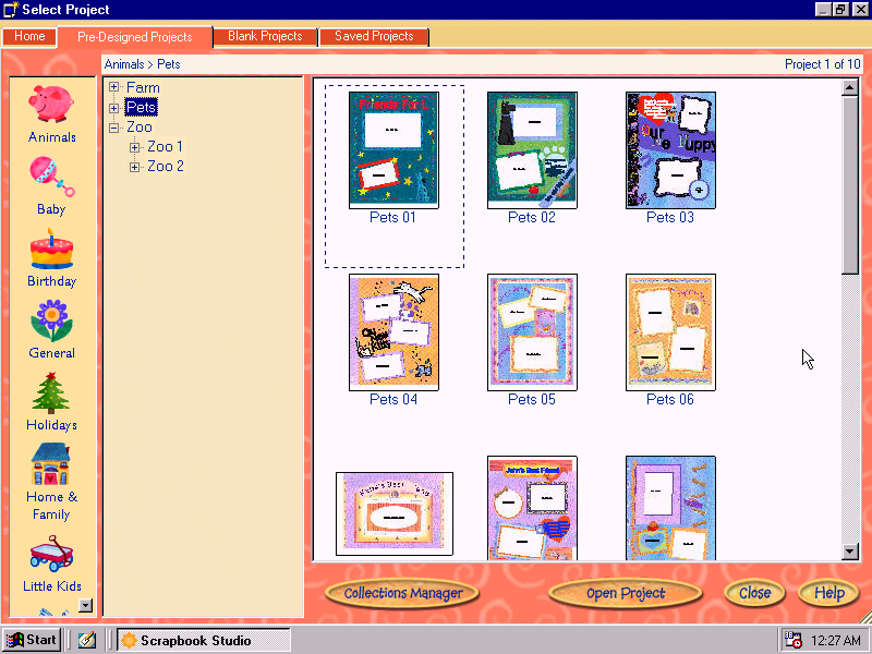 Sierra Hallmark Scrapbook Studio 1.0 - Cards