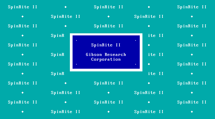 SpinRite II v1.1 - Splash