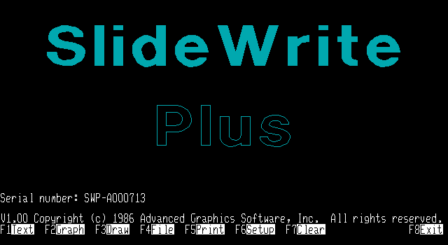 SlideWrite Plus 1.00 - Splash