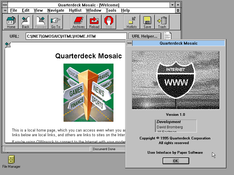 Quarterdeck InternetSuite 1.0 - Quarterdeck Mosaic