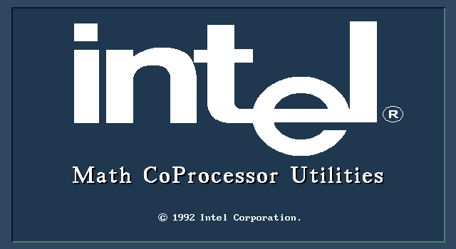 Intel387sx Math CoProcessor Utilities - Splash