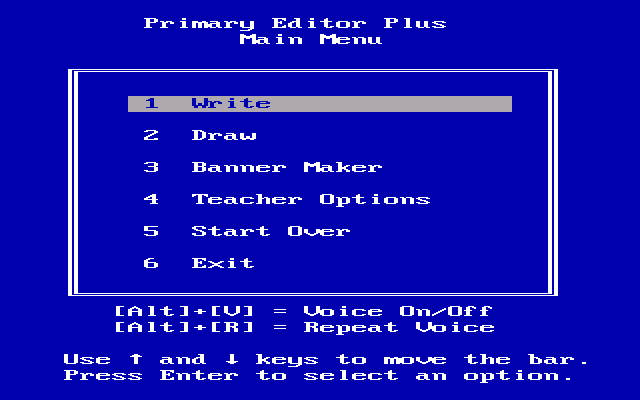 Primary Editor Plus 1.00 - Menu