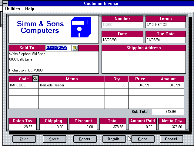 DacEasy Accounting 1.0 - Entry