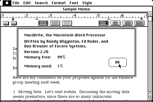 MacWrite 2.20 - About