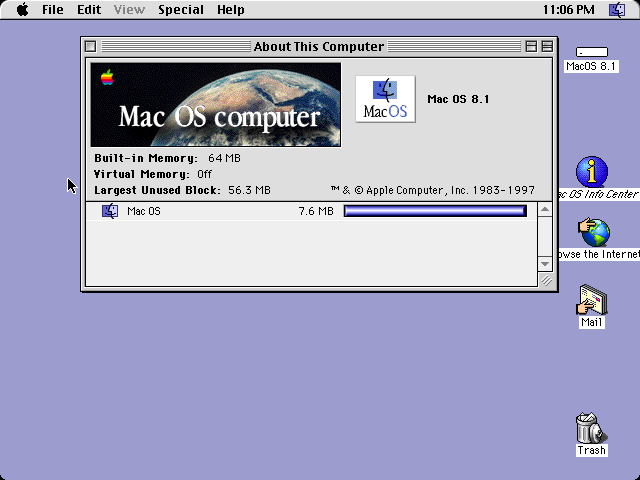 Mac OS 8.1 - About
